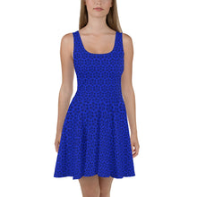 Load image into Gallery viewer, Triskele Skater Dress Blue & Black
