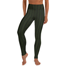 Load image into Gallery viewer, Thorn Stripe Leggings in Black & Green