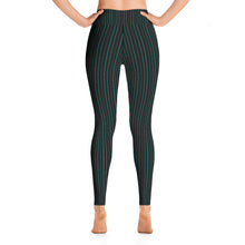 Load image into Gallery viewer, Thorn Stripe Leggings in Black & Teal