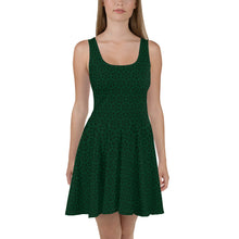 Load image into Gallery viewer, Triskele Skater Dress Dark Green & Black