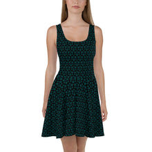 Load image into Gallery viewer, Triskele Skater Dress Black & Teal
