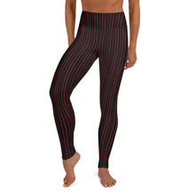 Load image into Gallery viewer, Thorn Stripe Leggings in Black & Red