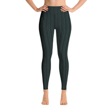 Load image into Gallery viewer, Thorn Stripe Leggings in Black & Teal