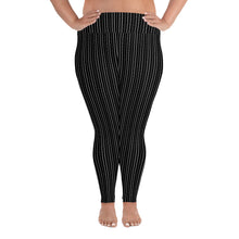 Load image into Gallery viewer, Thorn Stripe Plus Size Leggings in Black & White