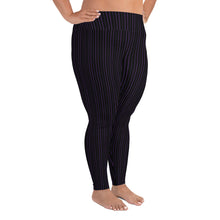 Load image into Gallery viewer, Thorn Stripe Plus Size Leggings in Black & Purple