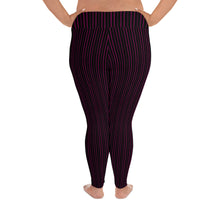 Load image into Gallery viewer, Thorn Stripe Plus Size Leggings in Black & Pink
