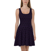 Load image into Gallery viewer, Triskele Skater Dress Black & Purple
