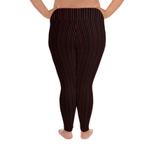 Load image into Gallery viewer, Thorn Stripe Plus Size Leggings in Black & Red