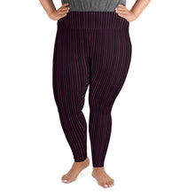 Load image into Gallery viewer, Thorn Stripe Plus Size Leggings in Black & Pink