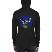 Load image into Gallery viewer, Night Flight Bats & Flowers zip hoodie