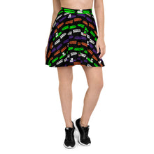 Load image into Gallery viewer, Colorful Coffins Skater Skirt