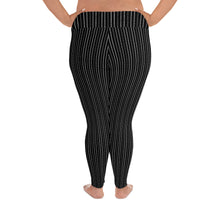 Load image into Gallery viewer, Thorn Stripe Plus Size Leggings in Black & White