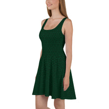 Load image into Gallery viewer, Triskele Skater Dress Dark Green & Black