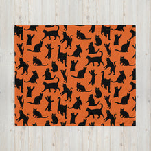 Load image into Gallery viewer, Playful Black Cats Throw Blanket
