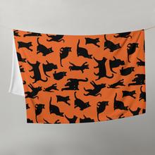 Load image into Gallery viewer, Playful Black Cats Throw Blanket