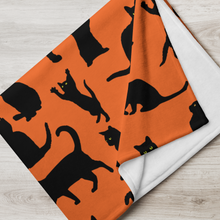 Load image into Gallery viewer, Playful Black Cats Throw Blanket