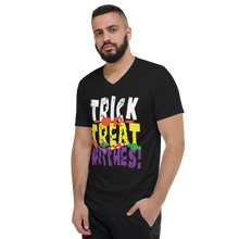 Load image into Gallery viewer, Trick or Treat Witches! Short Sleeve V-Neck T-Shirt