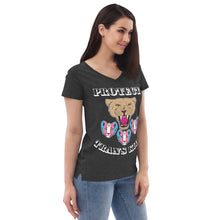 Load image into Gallery viewer, Protect Trans Kids Recycled V-Neck T-Shirt (Adult Size)