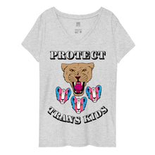 Load image into Gallery viewer, Protect Trans Kids Recycled V-Neck T-Shirt (Adult Size)