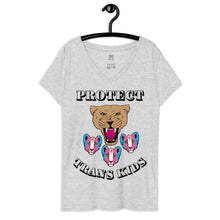 Load image into Gallery viewer, Protect Trans Kids Recycled V-Neck T-Shirt (Adult Size)