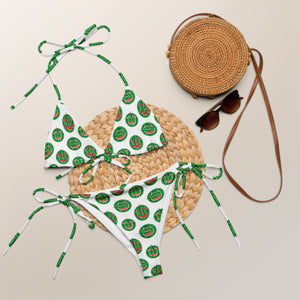 Summer Pumpkin on White Recycled String Bikini