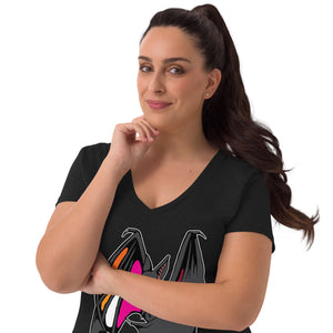 Pride Bat - Lesbian Pride Recycled V-Neck T-Shirt
