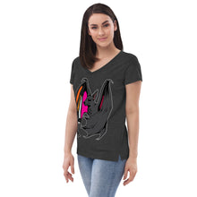 Load image into Gallery viewer, Pride Bat - Lesbian Pride Recycled V-Neck T-Shirt
