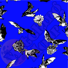 Load image into Gallery viewer, Bats &amp; Flowers Skater Dress Blue
