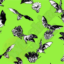 Load image into Gallery viewer, Plus Size Bats &amp; Flowers Leggings Lime Green
