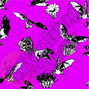 Plus Size Bats & Flowers Leggings Pink