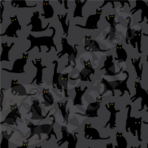 Playful Black Cats Leggings Grey