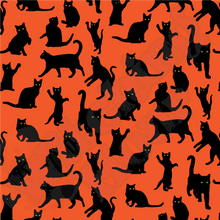 Load image into Gallery viewer, Playful Black Cats Leggings Orange
