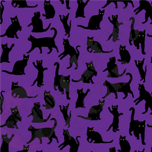 Load image into Gallery viewer, Playful Black Cats Plus Size Leggings Purple
