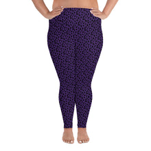 Load image into Gallery viewer, Playful Black Cats Plus Size Leggings Purple
