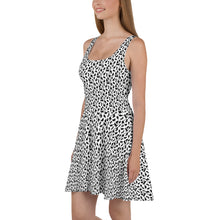 Load image into Gallery viewer, Playful Black Cats Skater Dress White
