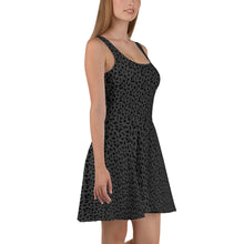Load image into Gallery viewer, Playful Black Cats Skater Dress Grey
