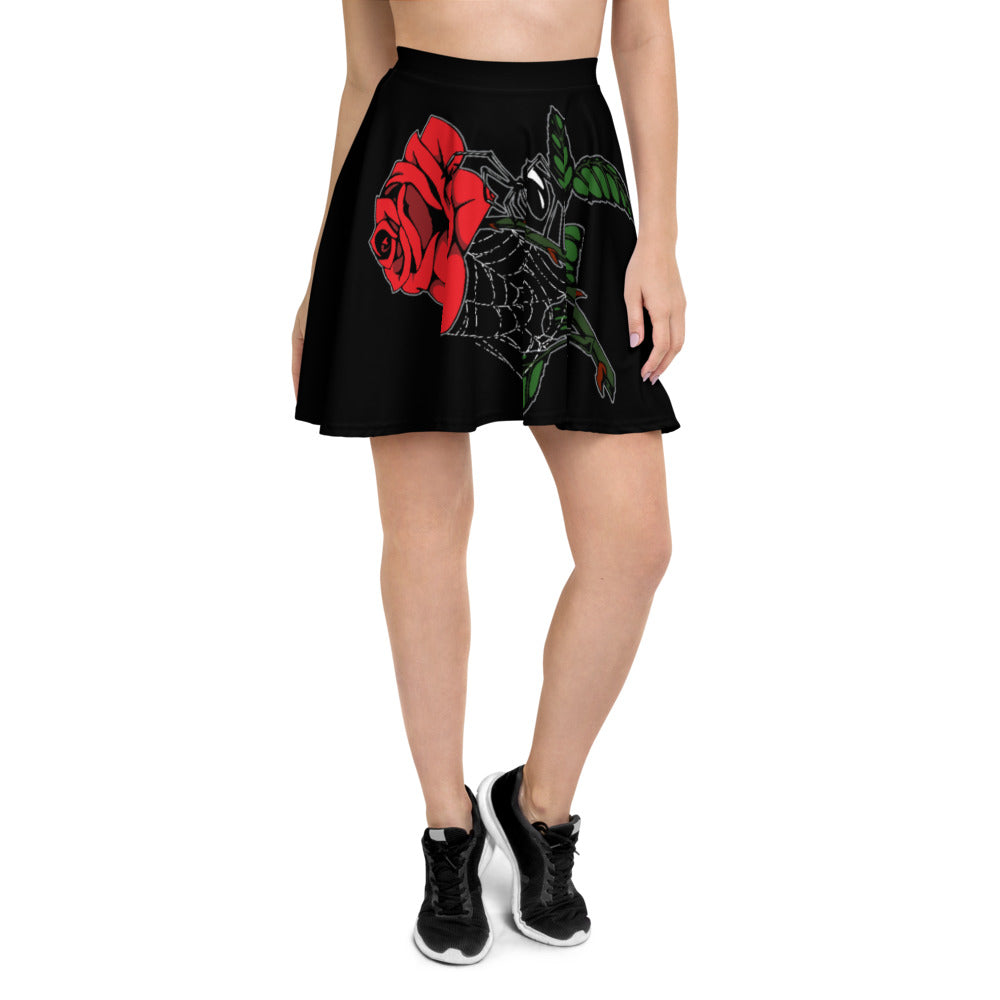 The Spider's Rose Skater Skirt