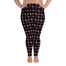 Load image into Gallery viewer, Plus Size Skull Hearts Leggings Red &amp; Purple
