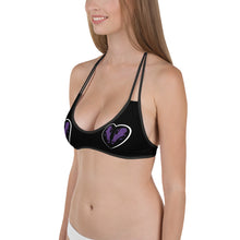 Load image into Gallery viewer, Skulls &amp; Hearts Bikini Top Purple
