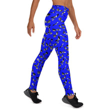 Load image into Gallery viewer, Bats &amp; Flowers Yoga Leggings Blue
