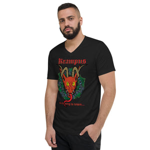 Krampus is Coming V-Neck T-Shirt