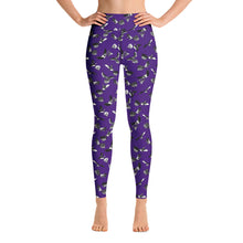 Load image into Gallery viewer, Bats &amp; Flowers Yoga Leggings Purple
