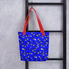 Load image into Gallery viewer, Bats &amp; Flowers Tote Bag Blue
