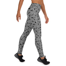 Load image into Gallery viewer, Bats &amp; Flowers Yoga Leggings Grey
