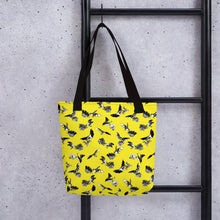 Load image into Gallery viewer, Bats &amp; Flowers Tote Bag Yellow
