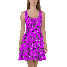 Load image into Gallery viewer, Bats &amp; Flowers Skater Dress Pink
