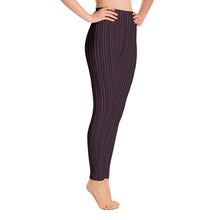 Load image into Gallery viewer, Thorn Stripe Leggings in Black &amp; Pink
