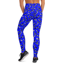 Load image into Gallery viewer, Bats &amp; Flowers Yoga Leggings Blue
