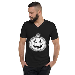 Sketchy Jack Short Sleeve V-Neck T-Shirt - Black & White