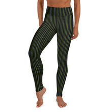 Load image into Gallery viewer, Thorn Stripe Leggings in Black &amp; Green
